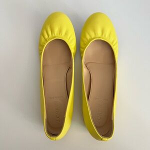 J. Crew Cece Leather Ballet Flats in “Dazzling Sun”, Size 8.5.